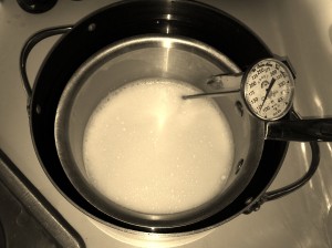 Milk in the bain-marie